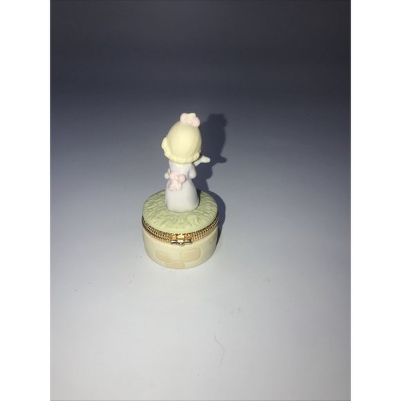 VINTAGE PRECIOUS MOMENTS TRINKET BOX 1998 & ENESCO LETS BE FRIENDS FIGURINE 1991 - Picture 8 of 10